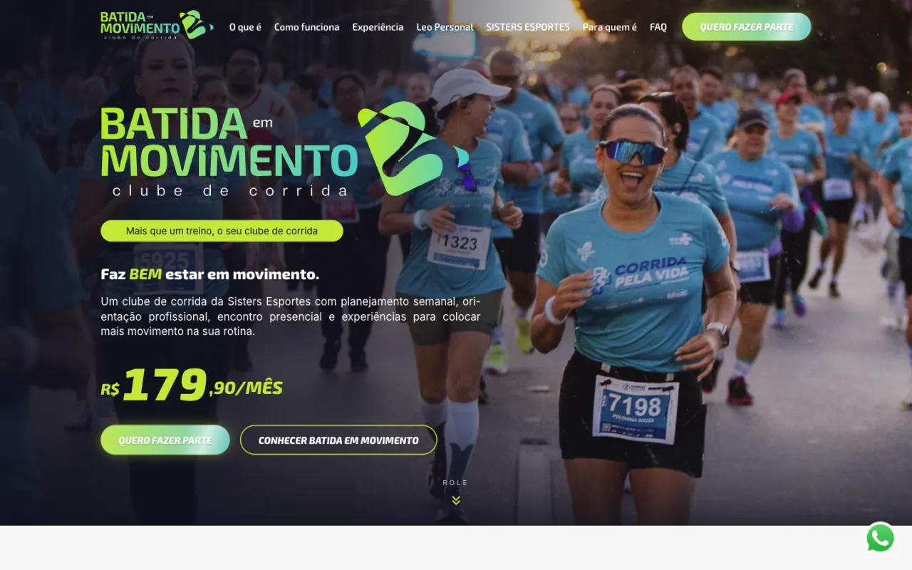 Batida em Movimento - landing do clube de corrida